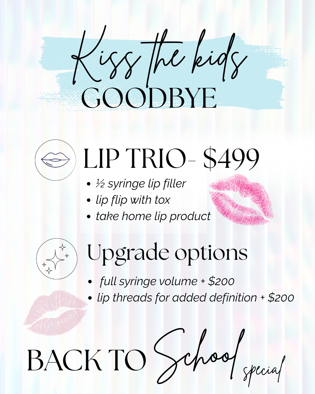 Frisco Beauty Nurse August 2026 Kiss the Kids Goodbye Lip Trio special for $499